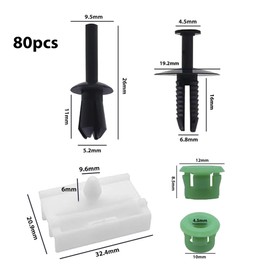 Pack of 80 Side Skirts Clips Kit Trim Strips Side Skirts Clips Kit Door Panels Mounting Clips for B E36 Trim Clips, B E46, Fixed Rivet Set 51711932996, 5118174185, 51728184574