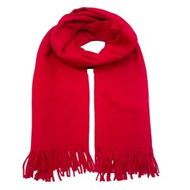 WESTEND CHOICE Ladies Scarves Pashmina Shawls and Wraps Large Scarf for Women Bridesmaid Stole Wedding Shawl Plain Warm Thick Winter Scarves 200 x 70 cm (Red)