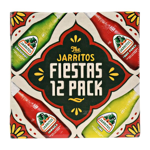 Jarritos Mexican Soft Soda Drink 12oz Glass Bottle Variety Pack (Party Pack 12 Ct)