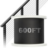 BLIKA 600FT 1/8" Black Stainless Steel Cable, T316 Marine Grade,