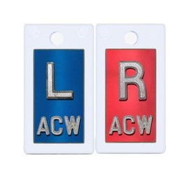 X-Ray Markers (Plastic) - Blue/Red Metallic, Left & Right Set, 1/2" Lead Letters "L" & "R"