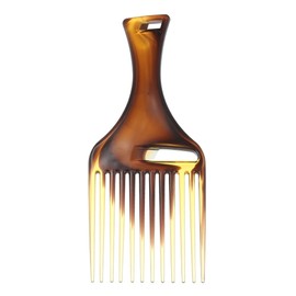 VOCOSTE Wide Tooth Afro Hair Pick Comb Hair Styling Tool Plastic Amber
