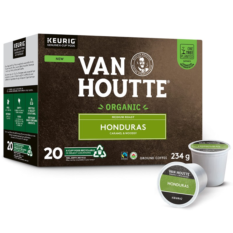 Van Houtte Honduras Organic Fairtrade K-Cup Coffee Pods, 20 Count