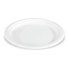 VEPATIM 50 Round Sugar Cane Plates Diameter 23 cm White