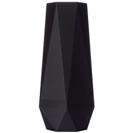 3D Vase Bao Decorative Vase XL 38 cm Floor Vase Decorative Vase Pampas Grass Dried Flowers (Black)