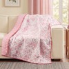 Breling Pink Floral Quilted Throw Blanket 50 x 60 Inch