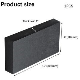 Delrin/Acetal Copolymer Plastic Sheet 1" Thick - 4" x 12" Black POM Plastic Block for Machining Precision Parts,Home Decor,DIY Projects(Opaque Black Acetal Copolymer 1 PCS)
