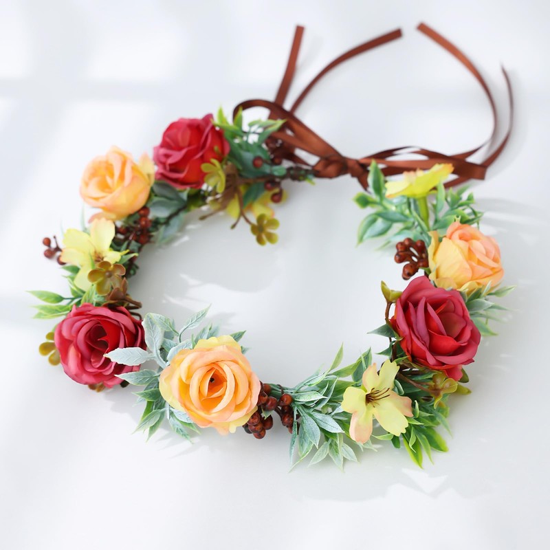 Flower Crowns for Women - Artificial Rose Flower Crown Flower