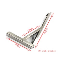 10" 304 Stainless Steel Foldable Heavy Duty Shelf Bracket Wall Mounted Pack of 2