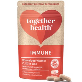 Immune Support Supplement – Together Health – Whole Food Nutrients – Vitamin C, Zinc, Selenium & Live Bacteria – Vegan Friendly – Made in The UK – Pack of 3-90 Vegecaps