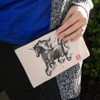 Unicorn Traditional Chinese Ink Painting Makeup Cosmetic Bag Organizer Pouch