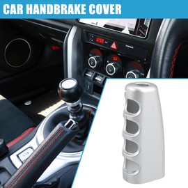 A ABSOPRO Car Handbrake Cover Interior Decoration Accessory Handbrake Grips Decoration Protector for Ford for Mustang 2015-2021 Metal Silver Tone