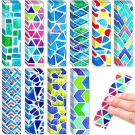 70 Pieces Calming Anxiety Sensory Stickers Textured Strips Toy Anti Stress Textured Calm Stickers Sensory Adhesives for Desk Classroom Phone Adult Teen Present (Geometry Style)