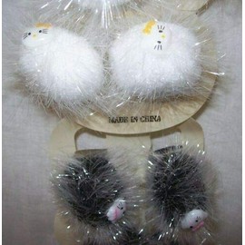12 Pair New Fuzzy Ball Cat Hair Ties (12)