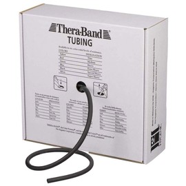 THERABAND Resistance Tubes, Professional Latex Elastic Tubing For Full Body, Core Exercise, Physical Therapy, Lower Pilates, At-Home Workout, & Rehab, 100 Foot, Black, Special Heavy, Advanced Level 1