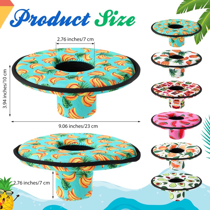 Funnymoom 6 Pcs Neoprene Floating Drink Holder Floating Coaster Pool