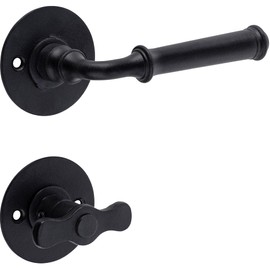 GedoTec Door fittings Door Handle Door Lever Wrought iron Antique black galvanized Model MIRA BB - PZ - WC Brand quality Made in EU - Toilet - Bathroom