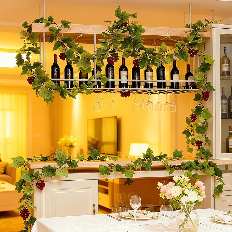 SENCOS Artificial Grape Vine Leaf Garland Plant with 5 Strings