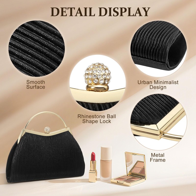 SUIKIHUM Luxury Evening Bag Clutch Purse for Women, Sparkle Rhinestone