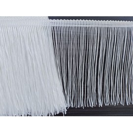 MONIDOOR - Flecos de cadena de 6 pulgadas y 10 yardas para costura, manualidades, decoración de bricolaje (909 blanco)