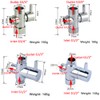 TOOLSTAR Shower Diverter Valve Replacement, 3 Way T-Adapter Shut-Off Valve