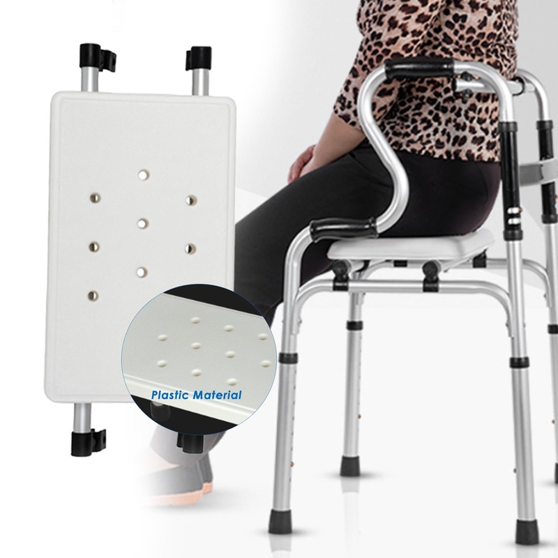 Attachable Folding Walker Seat – Adjustable Rest Seat for Walkers,