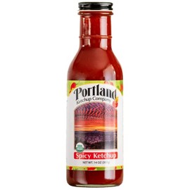 Portland Spicy Organic Ketchup by Portlandia Foods - 14 oz Glass Bottle - Naturally Gluten-free, Vegan, Non-GMO, Made in Oregon USA (Spicy)