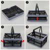 Joyeen Collapsible Storage Crate with Handles, Folding Plastic Crate Pack