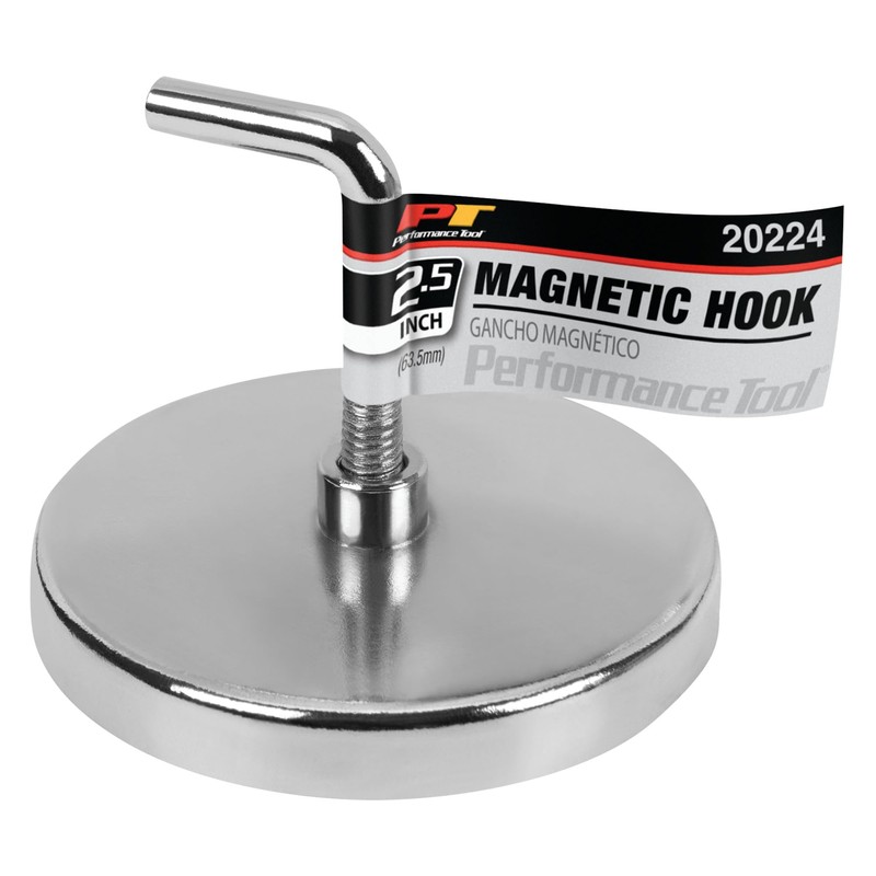 Performance Tool 20224 2.5-Inch Magnetic Hook - Heavy Duty Neodymium
