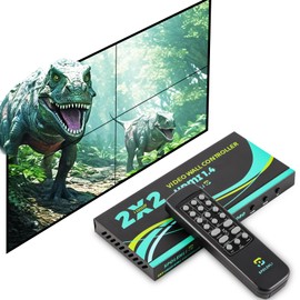 Spolehli Video Wall Controllers 2X2 Video Wall Processor 2X1 3X1 4X1 1X2 1X3 1X4, 1080p, Multi-Screen Splicing Display Controller with Remote Control for 4 TV Splicing (4-Channel)