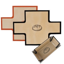 2-Piece Silicone Bread Loaf Pan For 9x5 Inch Bread Pans - Food Grade Safe Baking Liners, Nonstick & Reusable, Easy to Clean, High Temp Resistant (Black and Red)