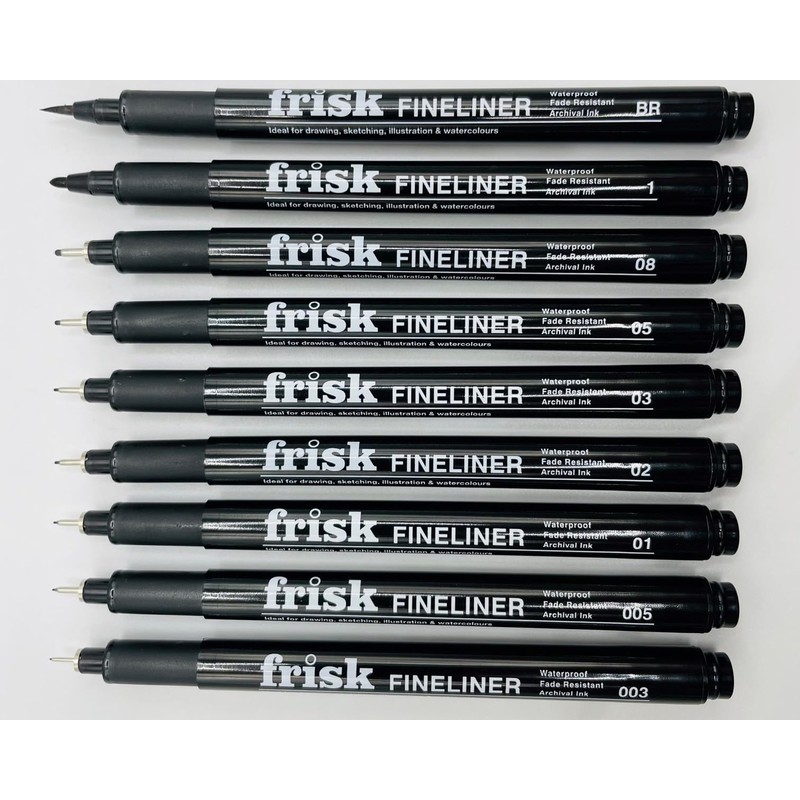 Frisk Fineliners Black Set of 9