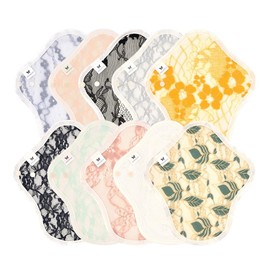Panty Liner NO 3 Organic Cotton, Set of 10, v06 go Embroidery, Premium Material