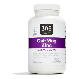 Calcio  Magnesio  Zinc 180 Tabs 365 Whole Foods Hecho Usa Sin Sabor                                                                                   