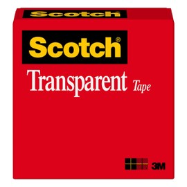 Scotch Transparent Tape, 1/2 in x 1296 in, 1 Box/Pack (600)