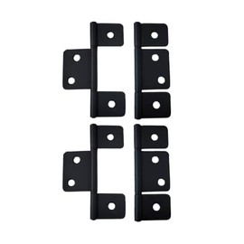 QCAA Flag Three Leaf 3-1/2" Bifold Shutter Hinge for Non-Mortise Cabinet Hardware, Black, Made in Taiwan, 4 Pack