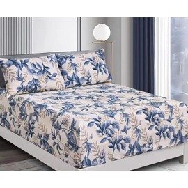 Essina Queen Sheet Set – 3 Pcs Sheet and Pillowcases – Extra Deep Pocket Fitted Sheet – Cotton Sheets 620 Thread Count – Soft and Breathable Queen Sheets – Luxurious Bedding – Wilderness