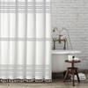 Seasonwood Grey and White Shower Curtain with Tassels Modern Farmhouse