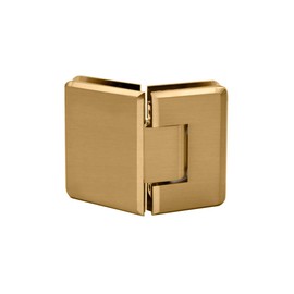 FHC PRESA135SB Preston Series 135 Degree Adjustable Glass-to-Glass Hinge for 3/8" to 1/2" - Satin Brass