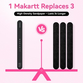 Makartt Nail File - 100/180 Grit Emery Boards for Nails, 20pcs Professional Dual-Sided Fingernail Files for Natural Acrylic Nails, Reusable Nail Care Manicure Set for Salon & DIY Use, Black