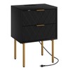 AEPOALUA Nightstand,Small Bedside Table with Gold Frame,Morden Night Stand,End Table,Bedside