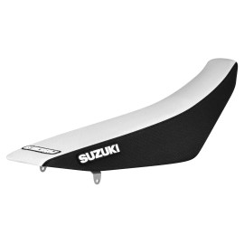 Enjoy MFG 2008-2017 SUZUKI RMZ 450 Gripper Seat Cover  BLACK/WHITE standard #42 LOGO