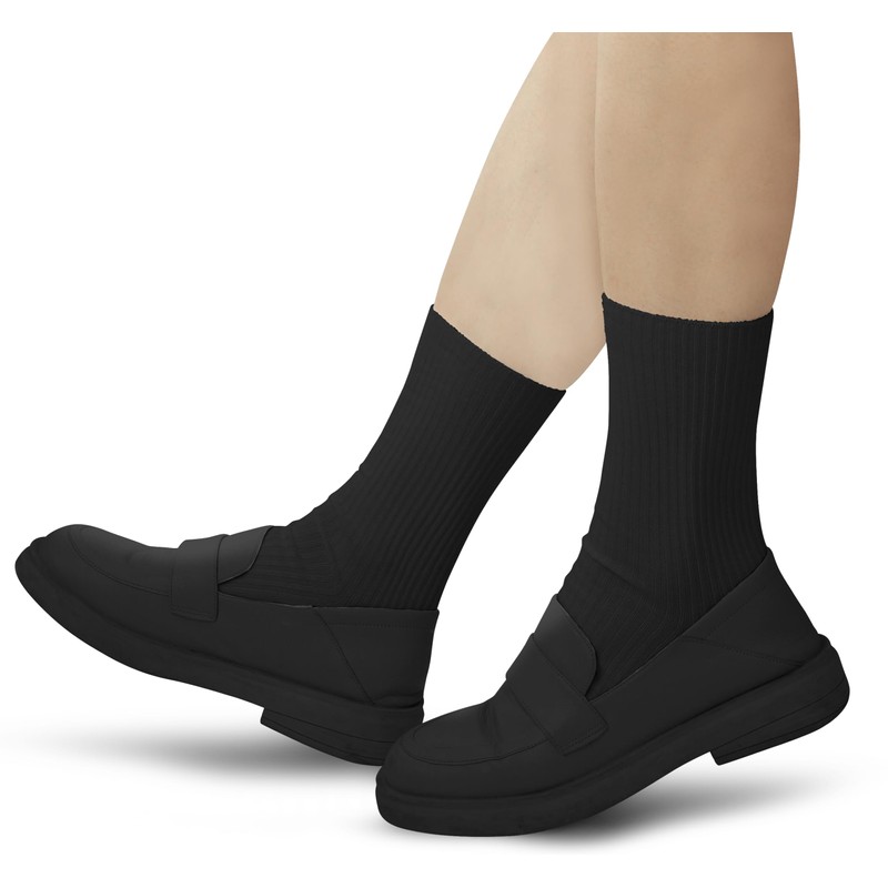 BomKinta Calf Socks for Women Thin Solid Cotton Crew Socks