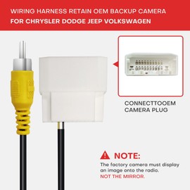 GYVCBREU Car Stereo Backup Camera Harness for 2008-2020 Chrysler, Dodge and Jeep Vehicles - RCA Wiring Adapter - Video Cable for Aftermarket Radio