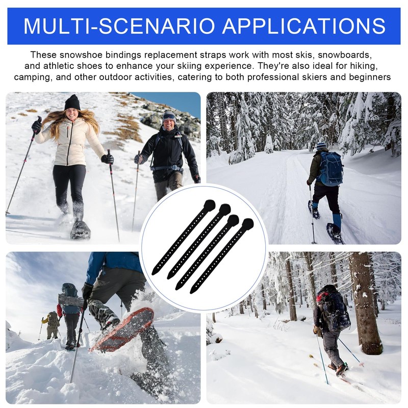 4 Pack 12 Inch Snowshoe Straps Replacement for MSR Classic