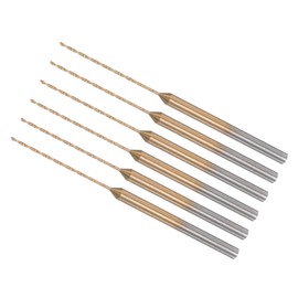 CoCud Mini Drill Bit 0.6 mm Drill Bit Diameter 2.35 mm Shank Diameter Titanium Coated Micro Engraving Drill Bit - (Application: for Plastic and Woodwork) Pack of 6