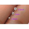 Solid 14Kt Gold Moissanite Stud Nose Ring - 22G Nose
