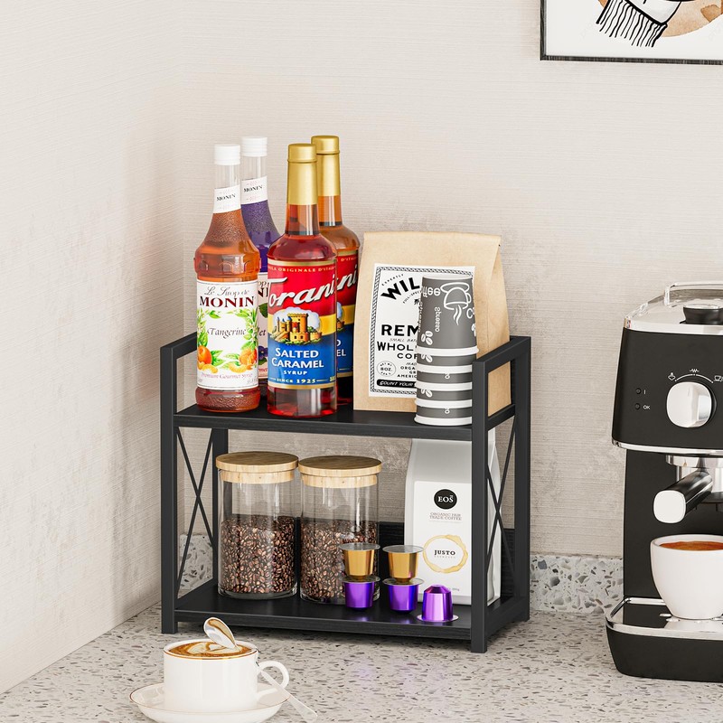 Giikin Kitchen Counter Shelf, 2 Tier Kitchen Spice Rack Organizer