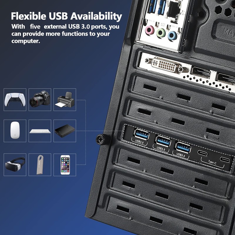 SINEFINE Tarjeta de expansión PCI-E x 1 a USB, 3.0