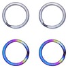 CLAN 2 Colors Set of 2 Solid Titanium Rings Lightweight